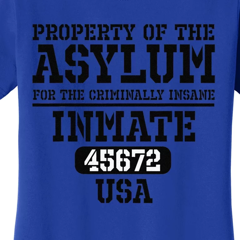 Asylum Criminally Insane Prisoner Funny Halloween Costume Women's T-Shirt