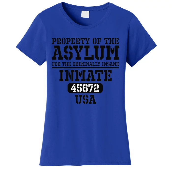 Asylum Criminally Insane Prisoner Funny Halloween Costume Women's T-Shirt