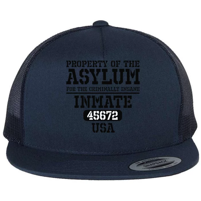 Asylum Criminally Insane Prisoner Funny Halloween Costume Flat Bill Trucker Hat