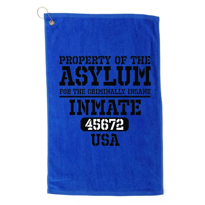 Asylum Criminally Insane Prisoner Funny Halloween Costume Platinum Collection Golf Towel