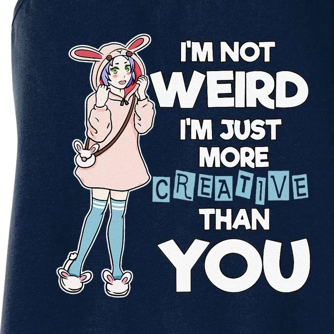 Anime Cute I'm Not Weird I'm Creative Artist Manga Women's Racerback Tank