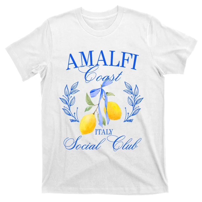 Amalfi Coast Iitaly Social Club Travel Trip Vacation Lemon T-Shirt