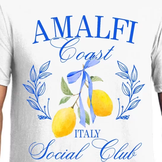 Amalfi Coast Iitaly Social Club Travel Trip Vacation Lemon Pajama Set