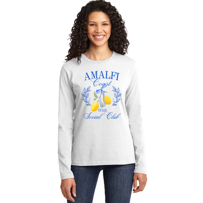 Amalfi Coast Iitaly Social Club Travel Trip Vacation Lemon Ladies Long Sleeve Shirt