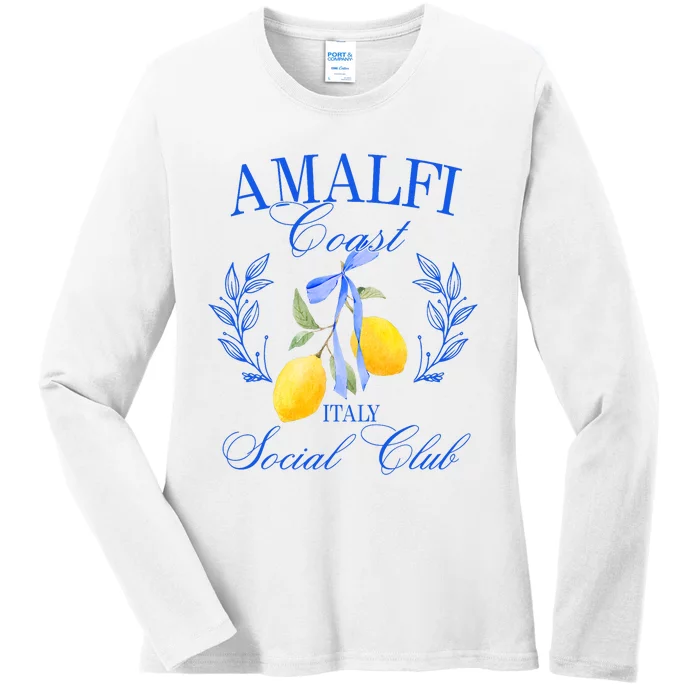 Amalfi Coast Iitaly Social Club Travel Trip Vacation Lemon Ladies Long Sleeve Shirt