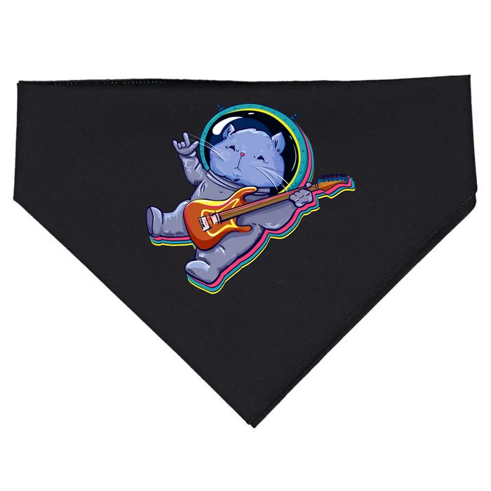 Astronaut Cat In Space Guitar USA-Made Doggie Bandana