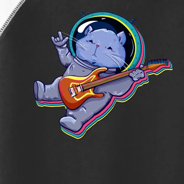 Astronaut Cat In Space Guitar Toddler Fine Jersey T-Shirt