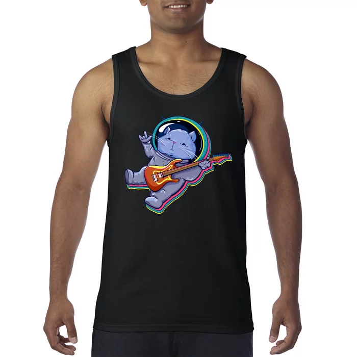 Astronaut Cat In Space Guitar Tank Top