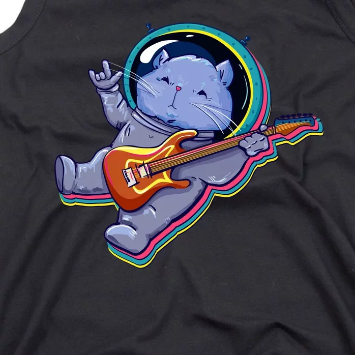 Astronaut Cat In Space Guitar Tank Top