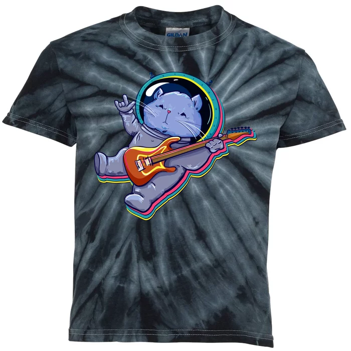 Astronaut Cat In Space Guitar Kids Tie-Dye T-Shirt