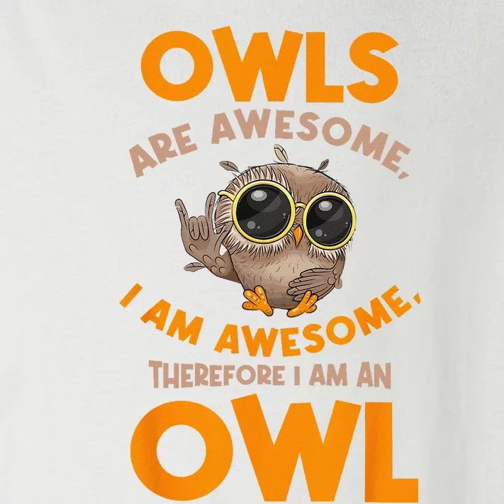 Awesome Cartoon I am an Owl for Owl Lovers Toddler Long Sleeve Shirt