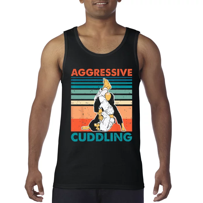 Aggressive Cuddling Jiu Jitsu Funny Retro Brazilian BJJ Tank Top