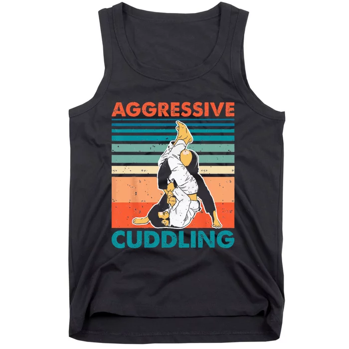 Aggressive Cuddling Jiu Jitsu Funny Retro Brazilian BJJ Tank Top