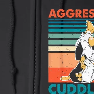 Aggressive Cuddling Jiu Jitsu Funny Retro Brazilian BJJ Full Zip Hoodie