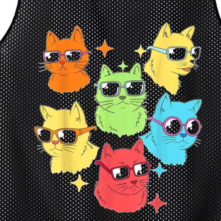 Awesome Cat Kitty Lovers Funny Gift Mesh Reversible Basketball Jersey Tank