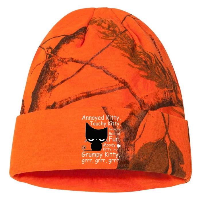 Angry Cat Kitten Lover Funny Attitude Fur Pet Owner Kati - 12in Camo Beanie