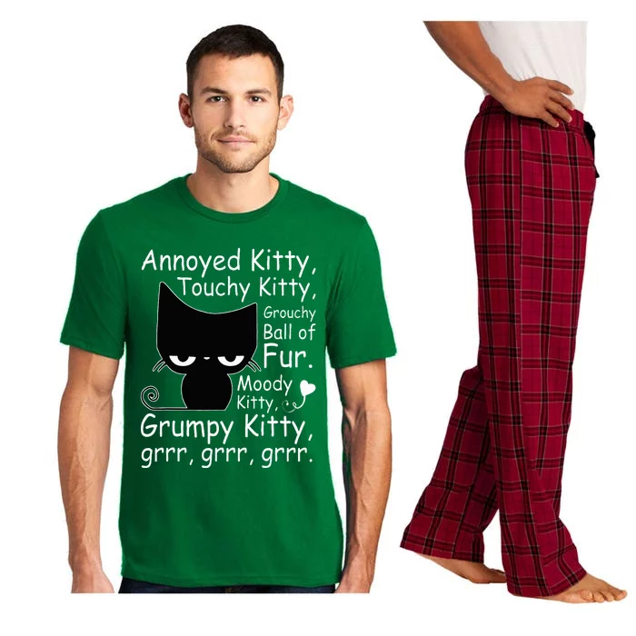 Angry Cat Kitten Lover Funny Attitude Fur Pet Owner Pajama Set