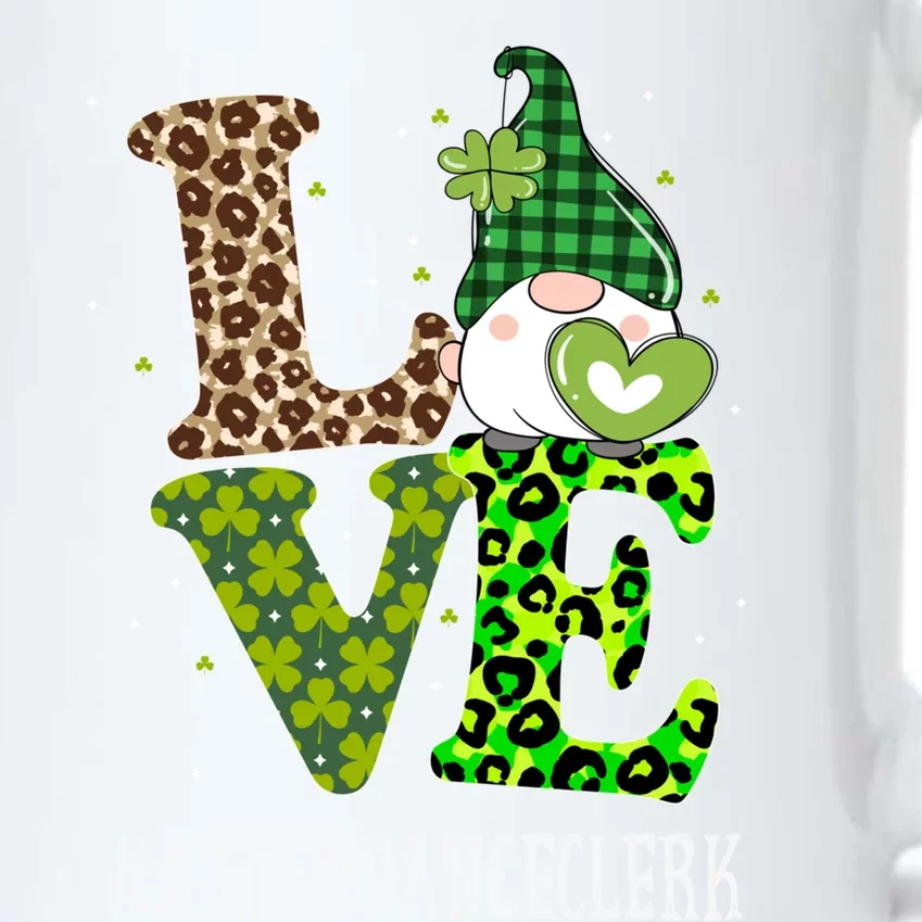 Attendance Clerk Love St Patricks Day Gnome Leopard Funny Gift Black Color Changing Mug