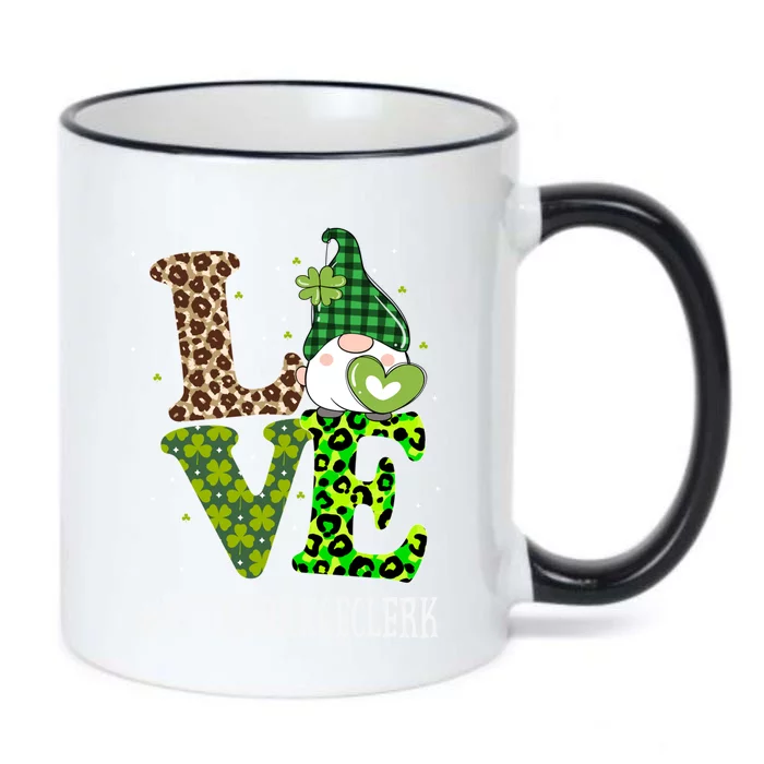 Attendance Clerk Love St Patricks Day Gnome Leopard Funny Gift Black Color Changing Mug