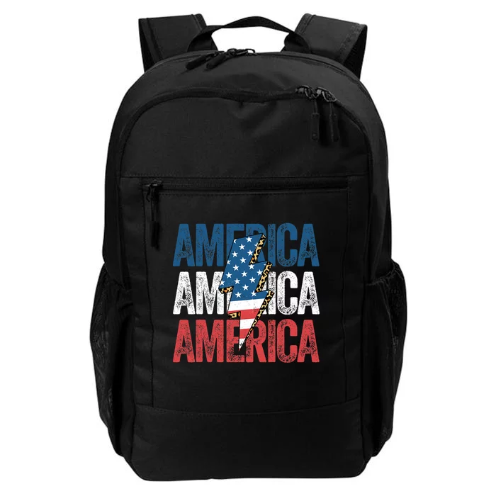 America Cheetah Leopard Lightning Bolt 4th Of July Daily Commute Backpack