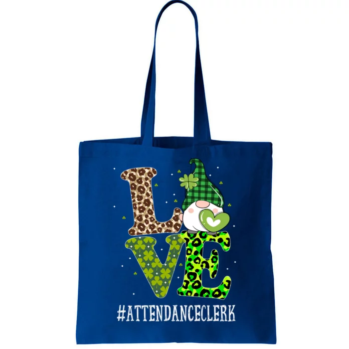 Attendance Clerk Love St Patricks Day Gnome Leopard Gift Tote Bag