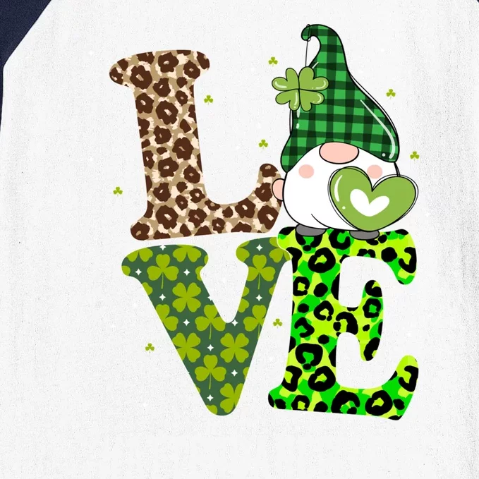 Attendance Clerk Love St Patricks Day Gnome Leopard Gift Baseball Sleeve Shirt