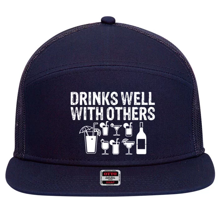 Alcohol Cocktail Lover Alcoholic Fan Funny Pun Cute Gift 7 Panel Mesh Trucker Snapback Hat