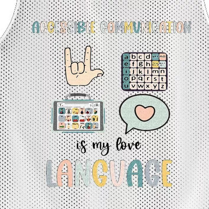 Accessible Communication Love Language AAC SLP Valentines Mesh Reversible Basketball Jersey Tank