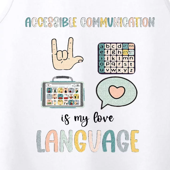 Accessible Communication Love Language AAC SLP Valentines Performance Tank