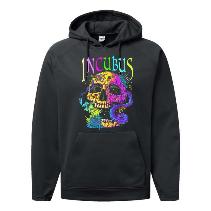 A Crow Left Skull Morning And Flower I.ncubus View Performance Fleece Hoodie