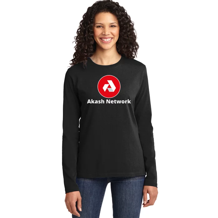 Akash Crypto Logo, Akash Network, HODL AKASH, Akash Logo Crypto Ladies Long Sleeve Shirt