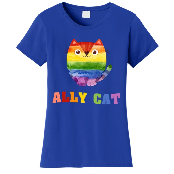 Ally Cat Lgbtq+ Ally Allies Cute Cat Pride Gift Women's T-Shirt