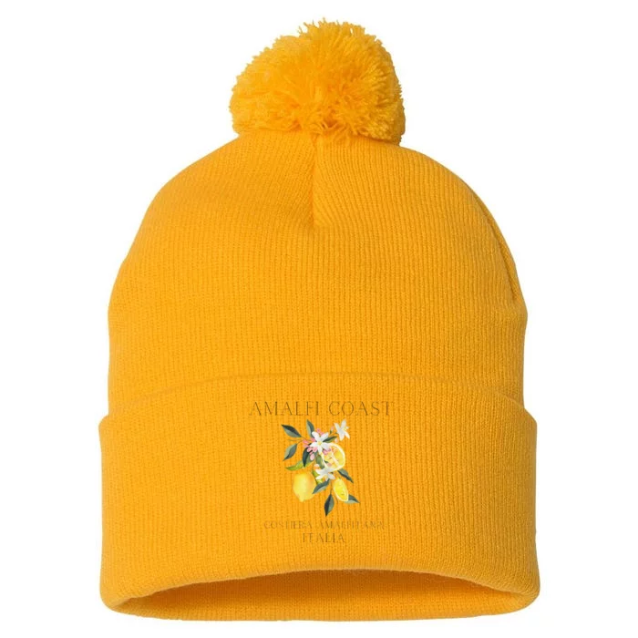 Amalfi Coast Lemons Amalfiana Italy Pom Pom 12in Knit Beanie