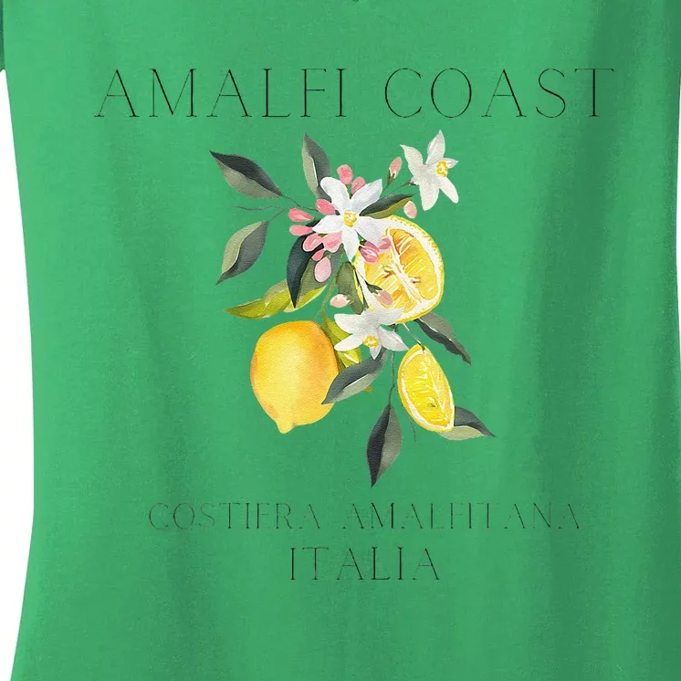 Amalfi Coast Lemons Amalfiana Italy Women's V-Neck T-Shirt