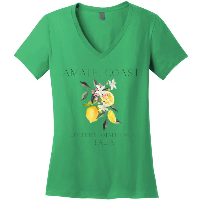 Amalfi Coast Lemons Amalfiana Italy Women's V-Neck T-Shirt