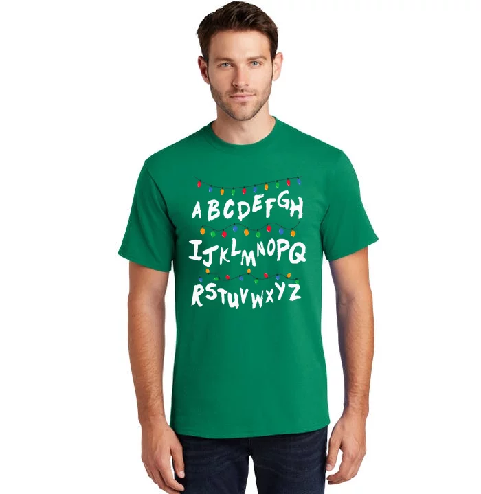 Alphabet Christmas Lights Stranger Tall T-Shirt