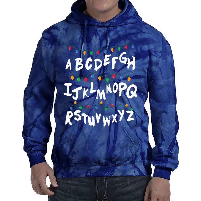 Alphabet Christmas Lights Stranger Tie Dye Hoodie