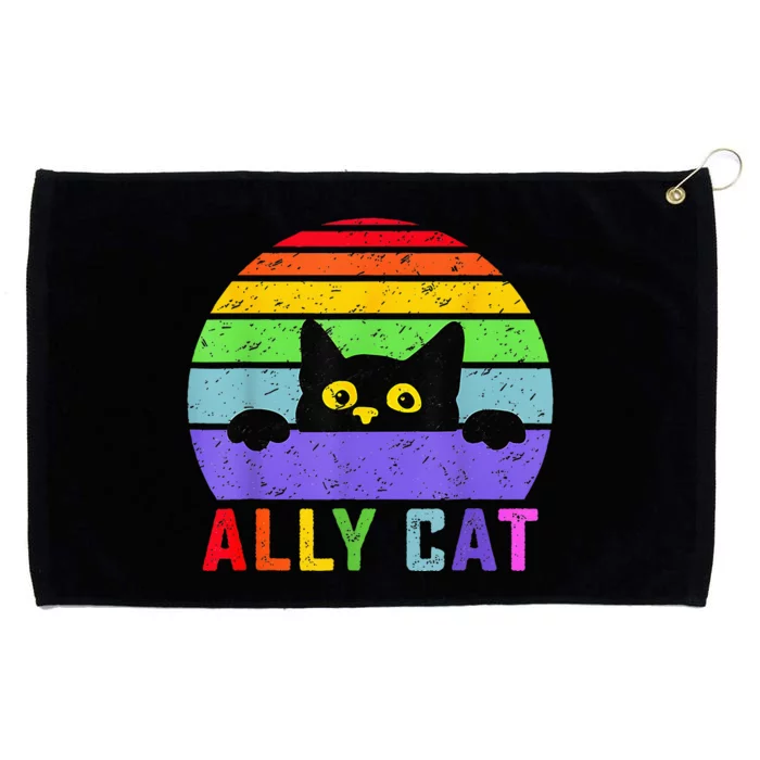 Ally Cat LGBT Gay Rainbow Pride Flag Funny Cat Lover Grommeted Golf Towel