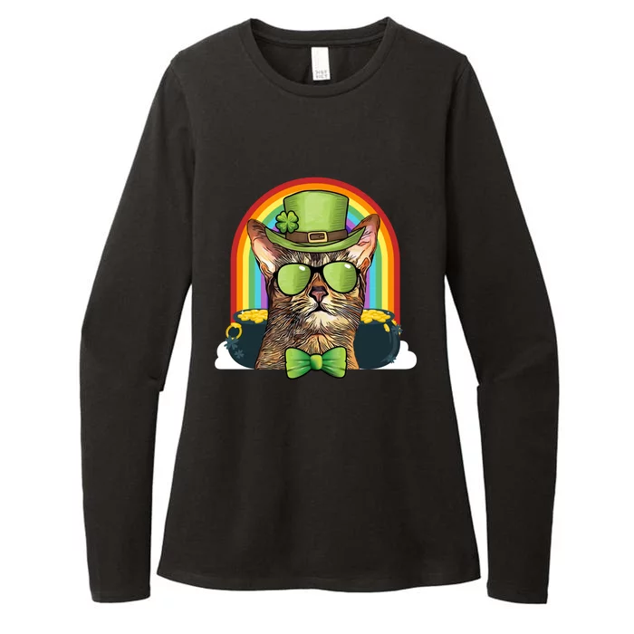 Abyssinian Cat Leprechaun Funny St Patricks Day Funny Gift Womens CVC Long Sleeve Shirt