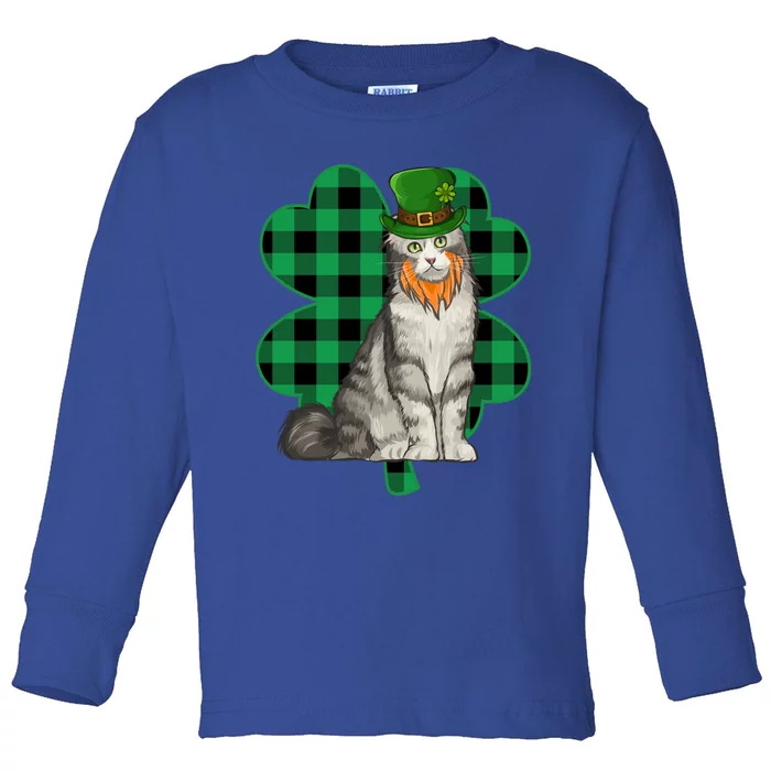 American Curl Leprechaun St Patricks Day Lucky Clover Funny Gift Toddler Long Sleeve Shirt