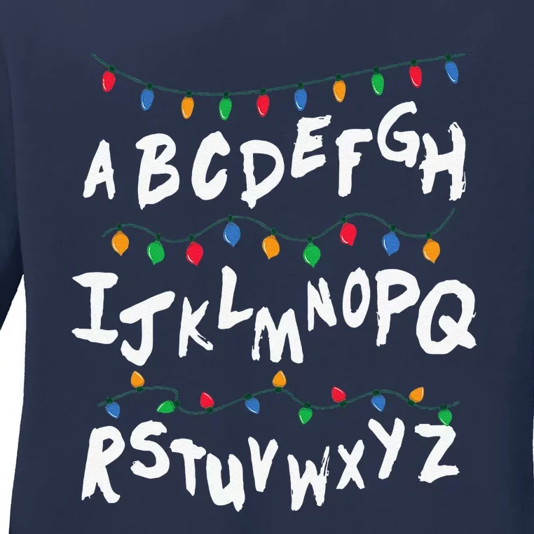 Alphabet Christmas Lights Stranger Ladies Long Sleeve Shirt