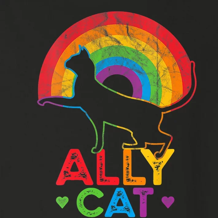 Ally Cat LGBT Pride Ally Cat With Rainbow Toddler Long Sleeve Shirt