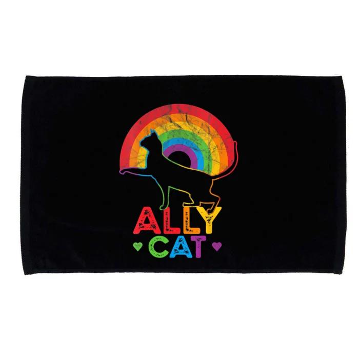 Ally Cat LGBT Pride Ally Cat With Rainbow Microfiber Hand Towel