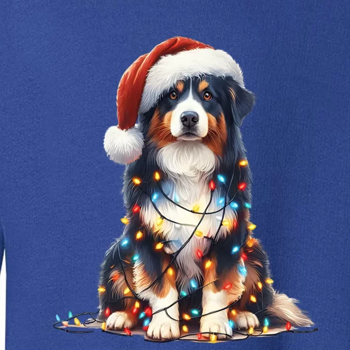 Amazing Christmas Light Santa Ho Dog Australian Shepherd Gift Toddler Sweatshirt