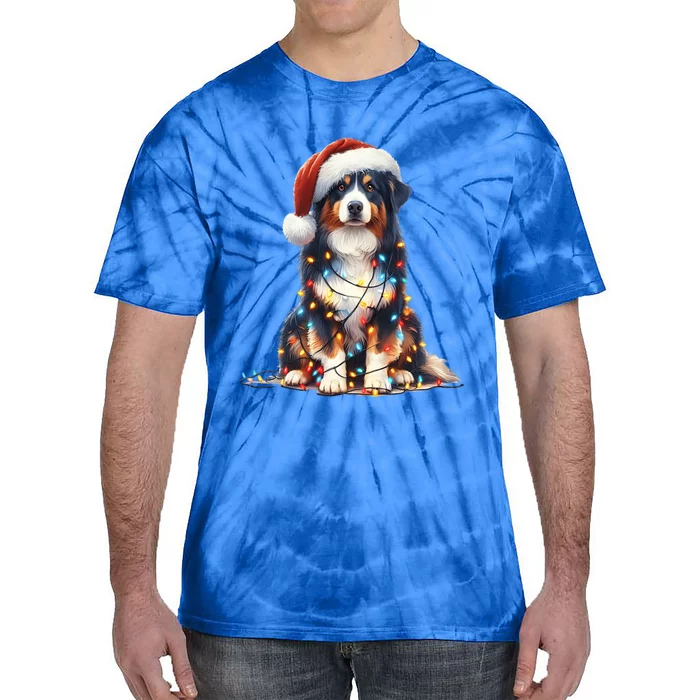 Amazing Christmas Light Santa Ho Dog Australian Shepherd Gift Tie-Dye T-Shirt