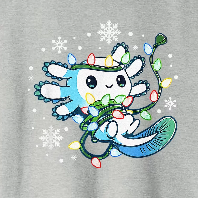 Axolotl Christmas Lights Xmas Tree Pajamas Women's Crop Top Tee