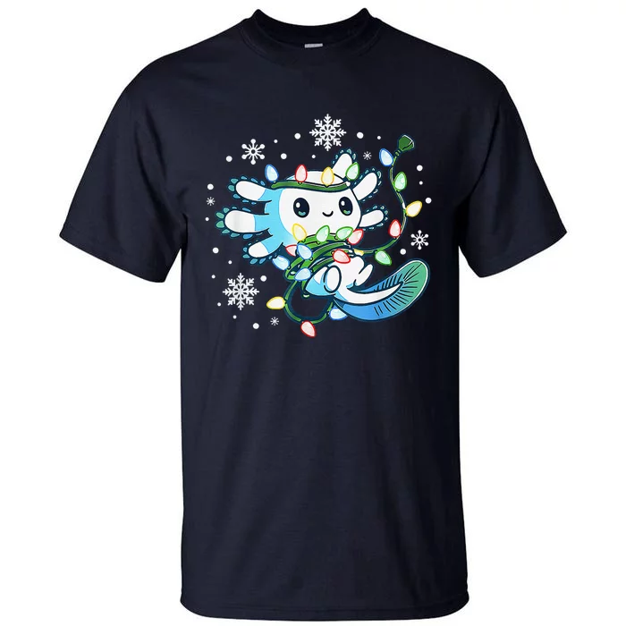 Axolotl Christmas Lights Xmas Tree Pajamas Tall T-Shirt