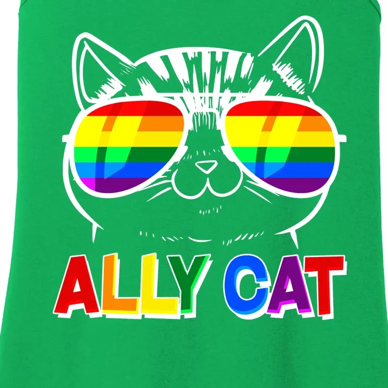 Ally Cat LGBT Pride Ladies Essential Tank