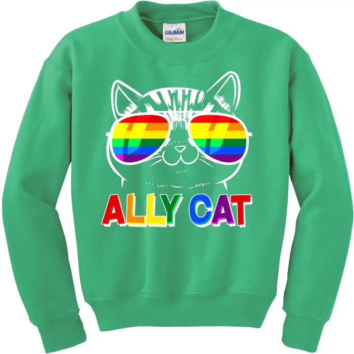 Ally Cat LGBT Pride Kids Sweatshirt