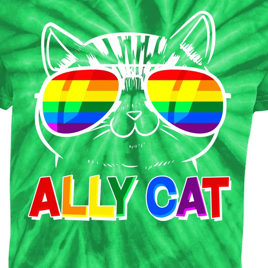 Ally Cat LGBT Pride Kids Tie-Dye T-Shirt